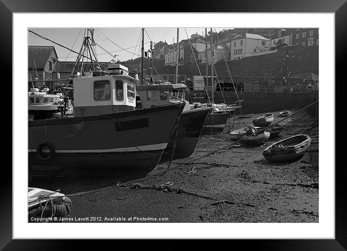 Mevagissey Boats On The Sand Framed Mounted Print by James Lavott