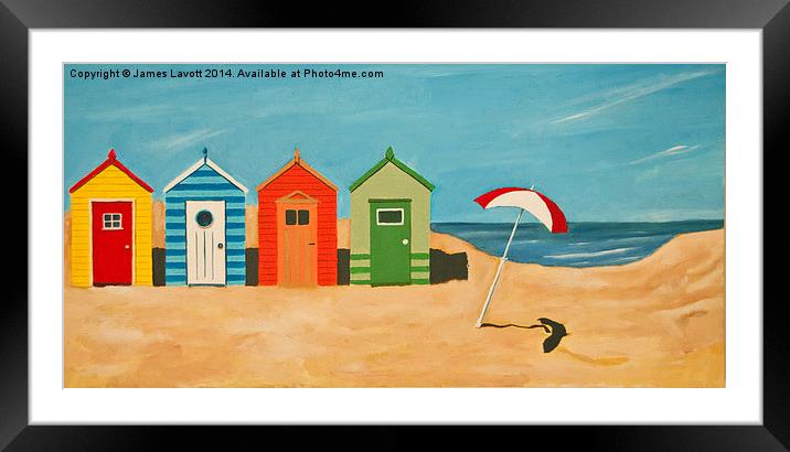  Beach Huts Framed Mounted Print by James Lavott