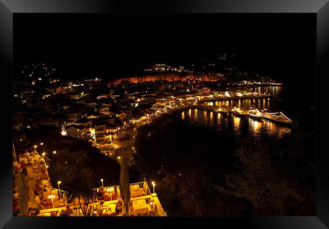 Parga By Night Framed Print by James Lavott