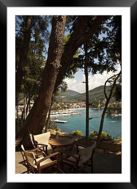 Seats Over Parga Bay Framed Mounted Print by James Lavott