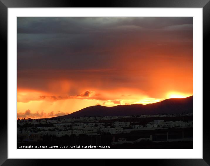 Lanzarote Sky Framed Mounted Print by James Lavott