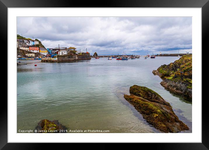 Mevagissey Inner & Outer Harbours Framed Mounted Print by James Lavott