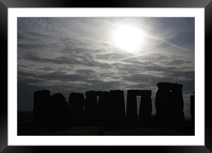 Stonehenge Silhouette Framed Mounted Print by Gavin Marker
