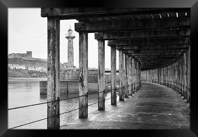 Whitby Pier Framed Print by Fee Easton