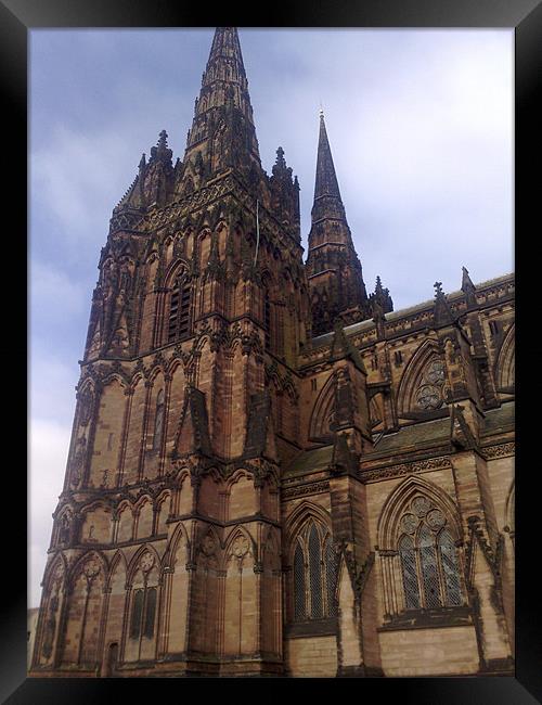 Lichfield cathedral Framed Print by louise harborow