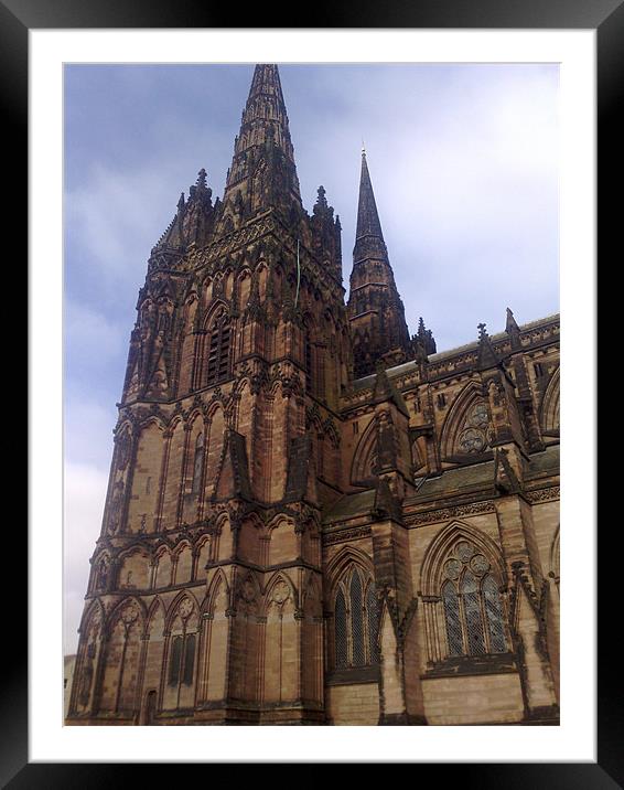 Lichfield cathedral Framed Mounted Print by louise harborow
