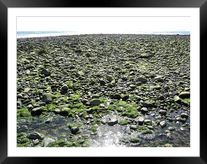 Rocks on Hells Mouth Framed Mounted Print by louise harborow