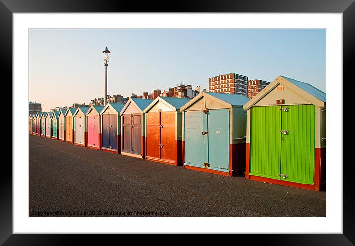 Brighton beach huts Framed Mounted Print by mark blower