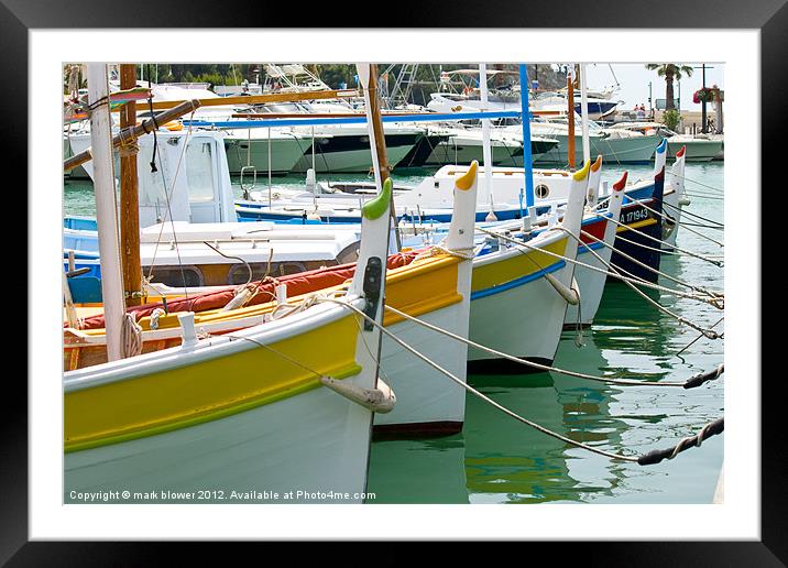 French fishing boats Framed Mounted Print by mark blower