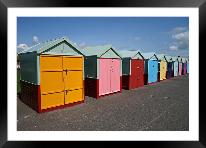 brighton beach huts Framed Mounted Print by mark blower