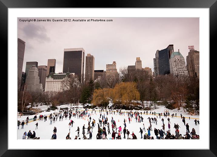 Skaters in Central Park NYC Framed Mounted Print by James Mc Quarrie