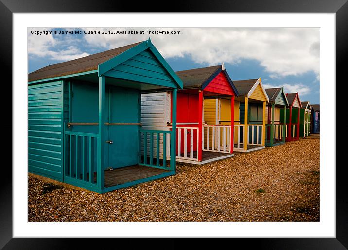 Calshot Beach Huts Framed Mounted Print by James Mc Quarrie