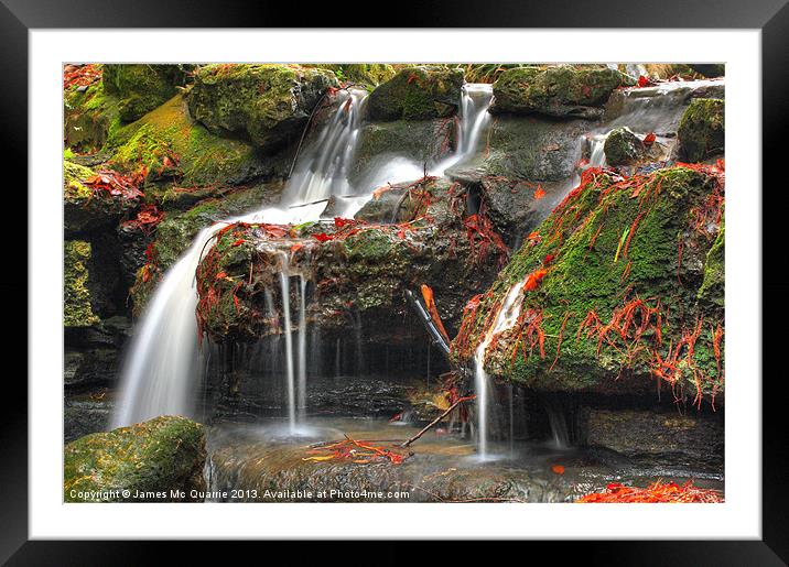 Hollyhill waterfall Framed Mounted Print by James Mc Quarrie