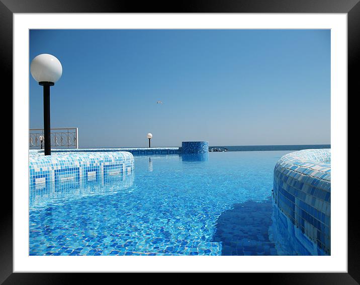Pool by the sea Framed Mounted Print by Kamen Atanassov