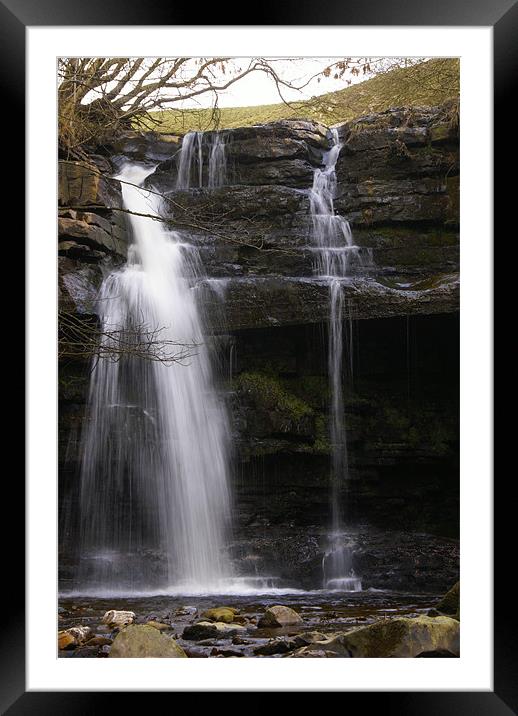 waterfall Framed Mounted Print by gary barrett