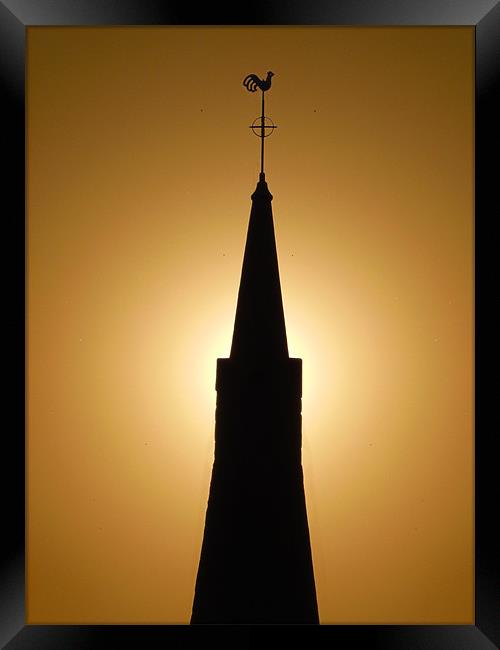 Church Spire Silhouette Framed Print by George Thurgood Howland