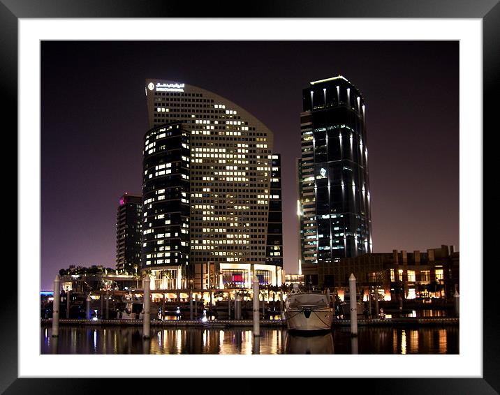 Intercontinental + Crowne Plaza - Dubai - Festival Framed Mounted Print by George Thurgood Howland