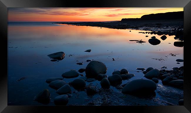 Kimmeridge Bay Sunset Reflections Framed Print by James Battersby