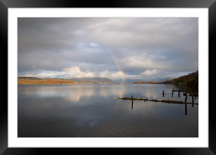 Windermere Rainbow Framed Mounted Print by James Battersby
