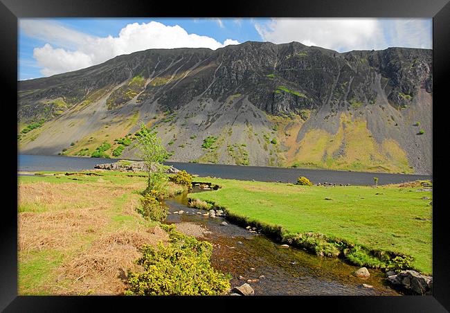Wastwater and Nether Beck. Framed Print by Kleve 