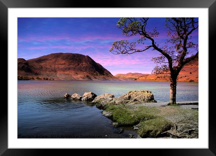 Crummock Water Framed Mounted Print by Kleve 