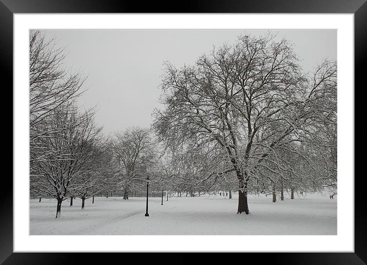 Primrose Hill In The Snow Framed Mounted Print by Liam Kearney