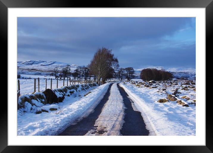 Winter Landscape - the Scottish Highlands Framed Mounted Print by Jacqi Elmslie