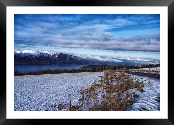 Winter by Loch Ness Framed Mounted Print by Jacqi Elmslie