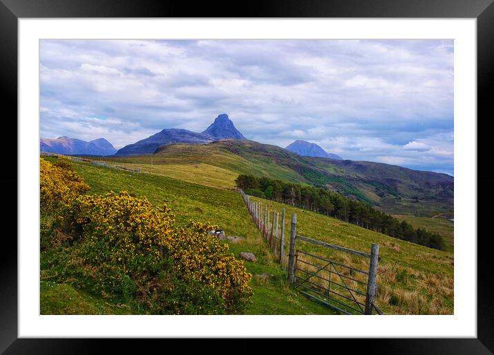Fence Leading In to Stac Pollaidh Framed Mounted Print by Jacqi Elmslie