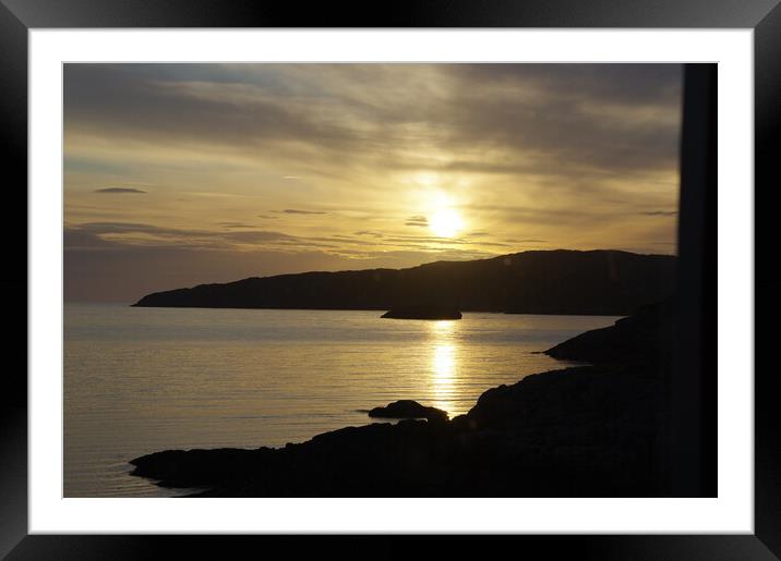 Dramatic golden sunset Framed Mounted Print by Jacqi Elmslie