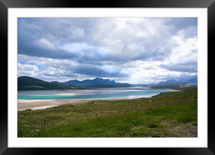 Tongue Bay with Ben Loyal in the background. Framed Mounted Print by Jacqi Elmslie