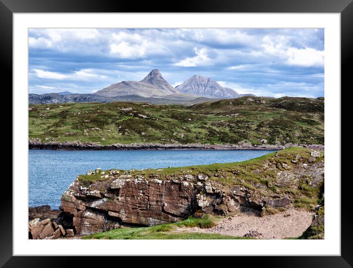  Suilven and Canisp - mountains North 500 Scotland Framed Mounted Print by Jacqi Elmslie
