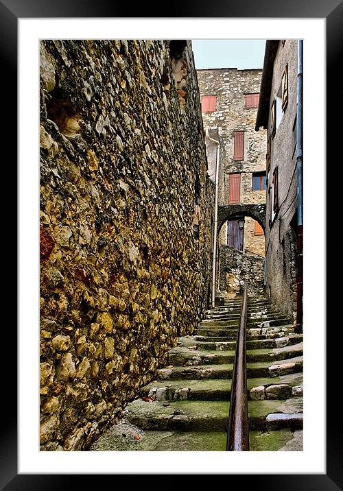 Steep Alley in France Framed Mounted Print by Jacqi Elmslie