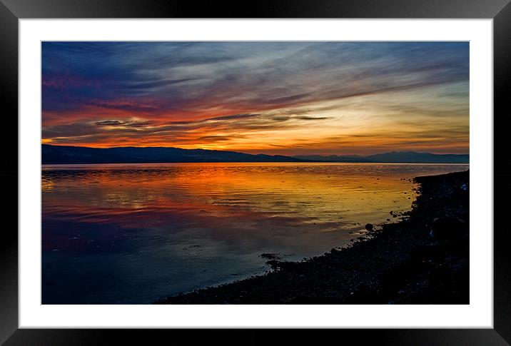 Seaside Sunset Framed Mounted Print by Jacqi Elmslie