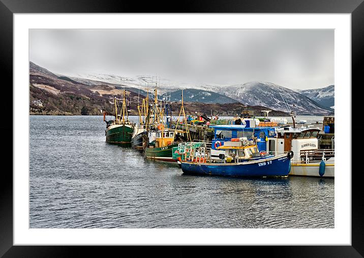 A Wintry Day at Ullapool Harbour Framed Mounted Print by Jacqi Elmslie