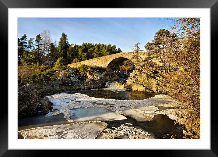Icy River Waterfall Framed Mounted Print by Jacqi Elmslie
