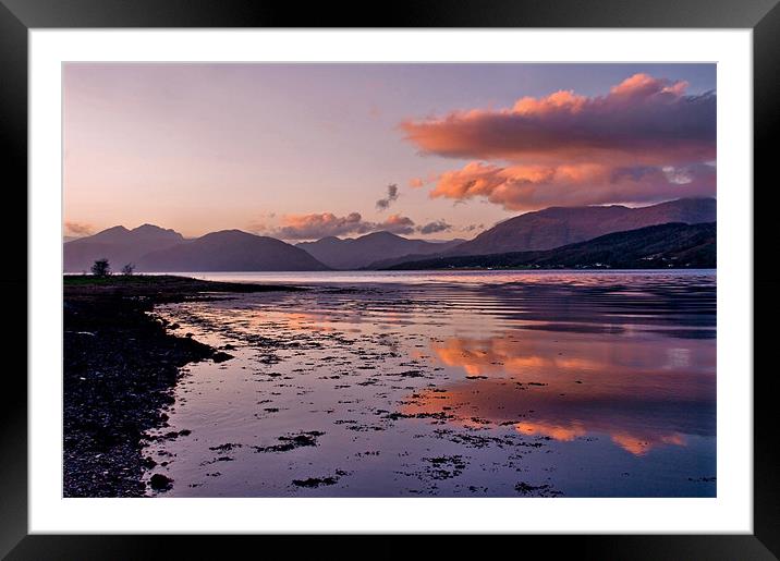 November Sunset Loch Leven Framed Mounted Print by Jacqi Elmslie