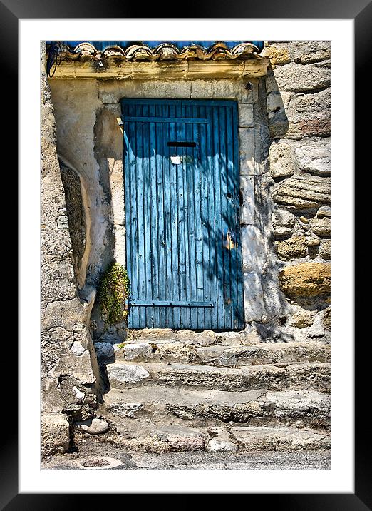 The Old Blue Door Framed Mounted Print by Jacqi Elmslie