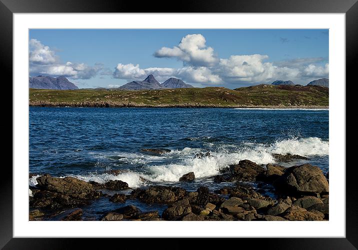 Sea and Mountains at Achnahaird Framed Mounted Print by Jacqi Elmslie
