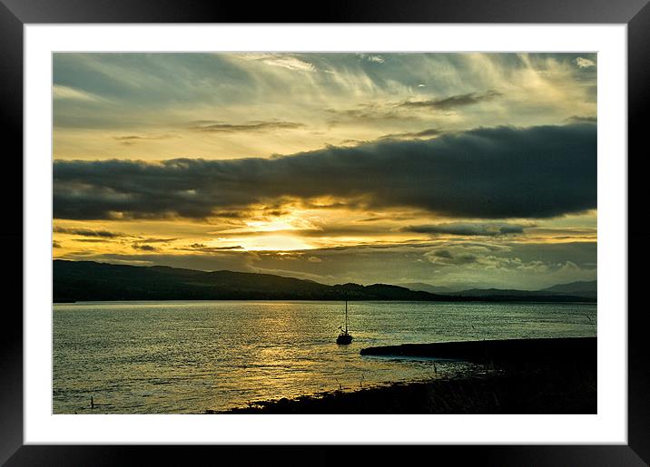 Yacht at Sunset Scotland Framed Mounted Print by Jacqi Elmslie