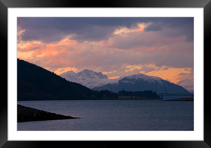 Ballachulish Sunset Scotland Framed Mounted Print by Jacqi Elmslie