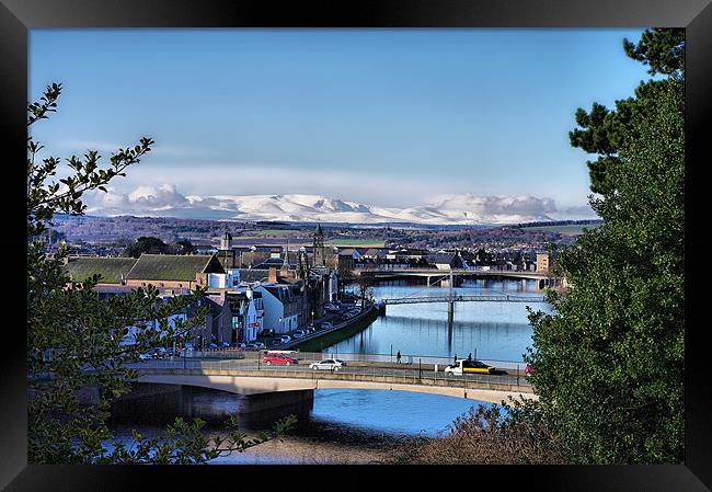 Inverness, the Highland Capital, in Winter Framed Print by Jacqi Elmslie