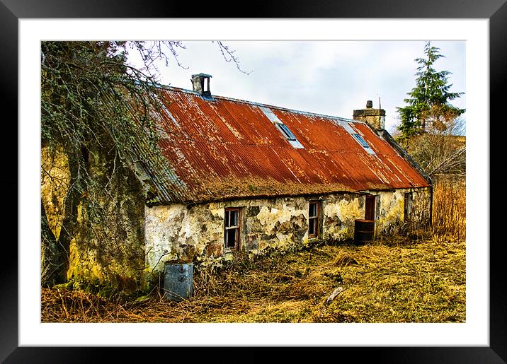 Deserted Highland Croft with red roof Framed Mounted Print by Jacqi Elmslie