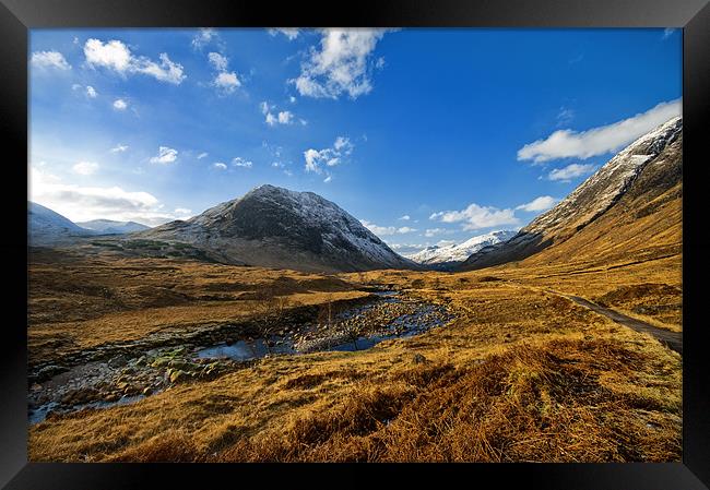 Glen Etive Gold Framed Print by Jacqi Elmslie