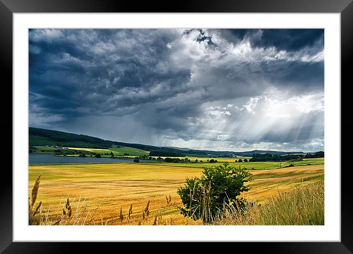 Storm Clouds and Sunbeams Framed Mounted Print by Jacqi Elmslie
