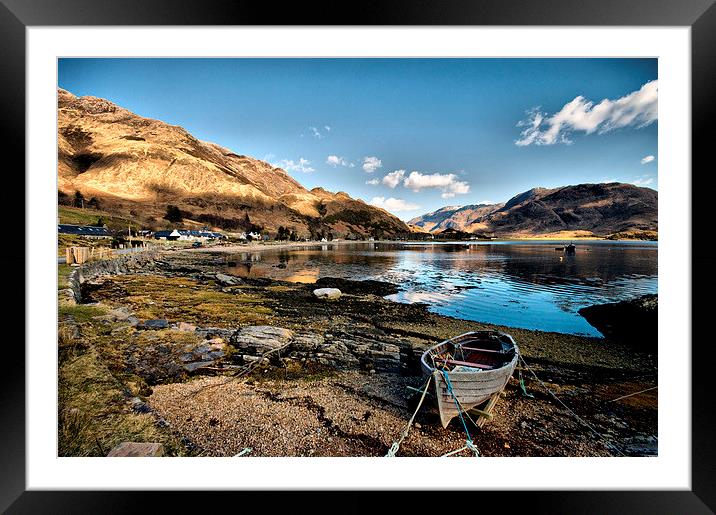 Boat at Arnisdale Bay Framed Mounted Print by Jacqi Elmslie