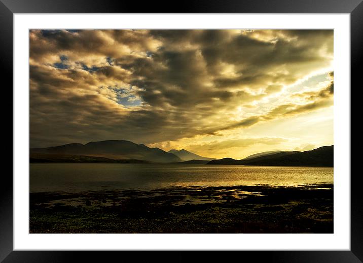  Sunset Over the Kyle of Durness Framed Mounted Print by Jacqi Elmslie