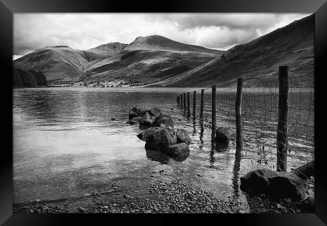 Scafell and Wastwater in Black and White Framed Print by Jacqi Elmslie