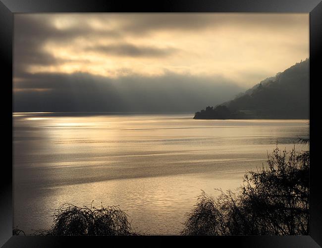 Moody Loch Ness, Scotland Framed Print by Jacqi Elmslie