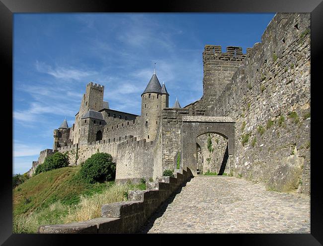The Castle Ramparts Carcassonne Framed Print by Jacqi Elmslie